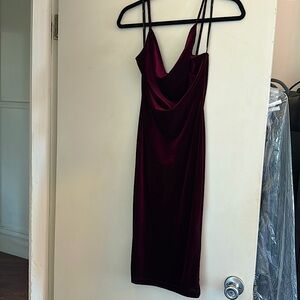 Lulus burgundy velvet dress - size xs
